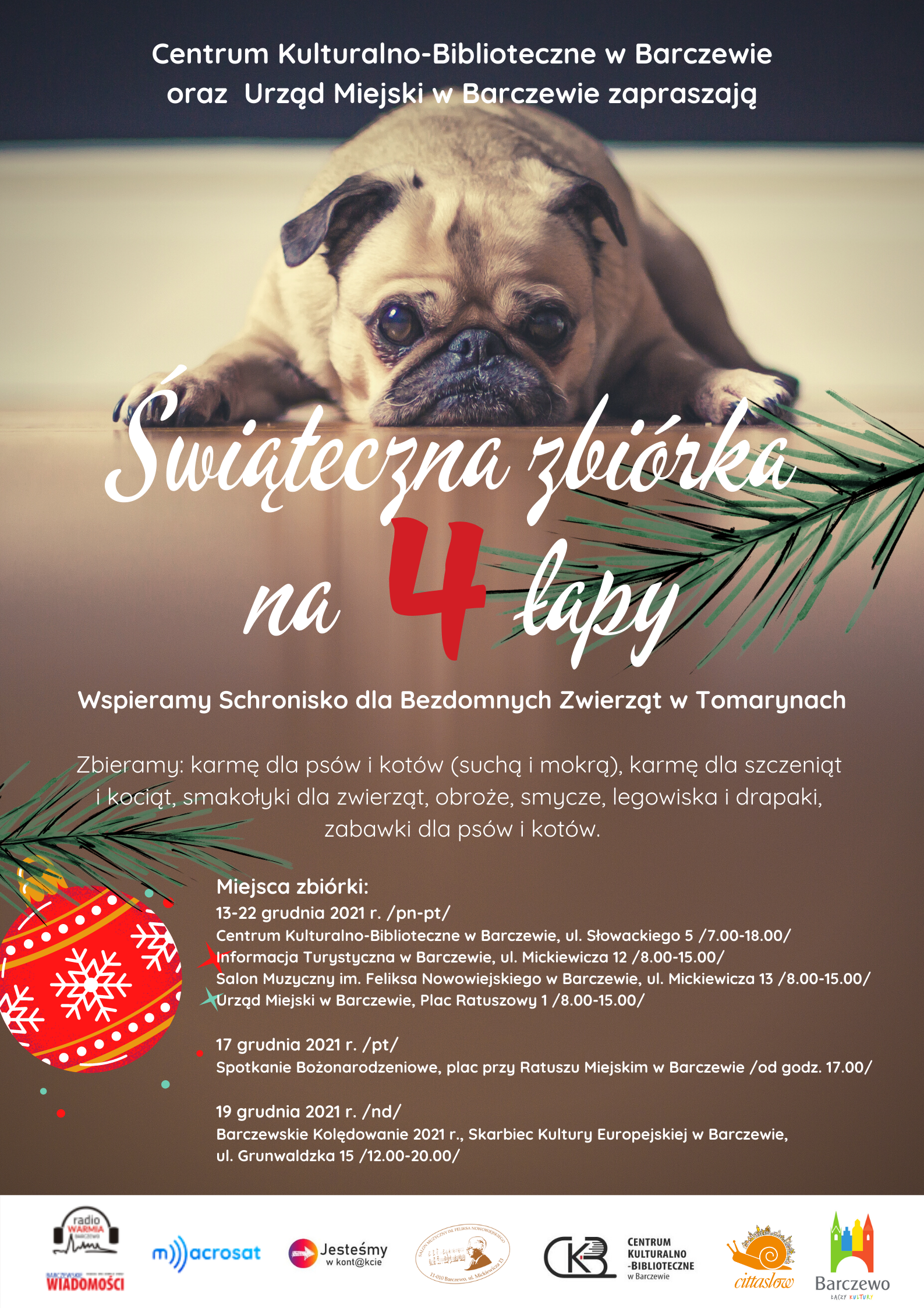 ŚWIĄTECZNA ZBIÓRKA NA 4 ŁAPY