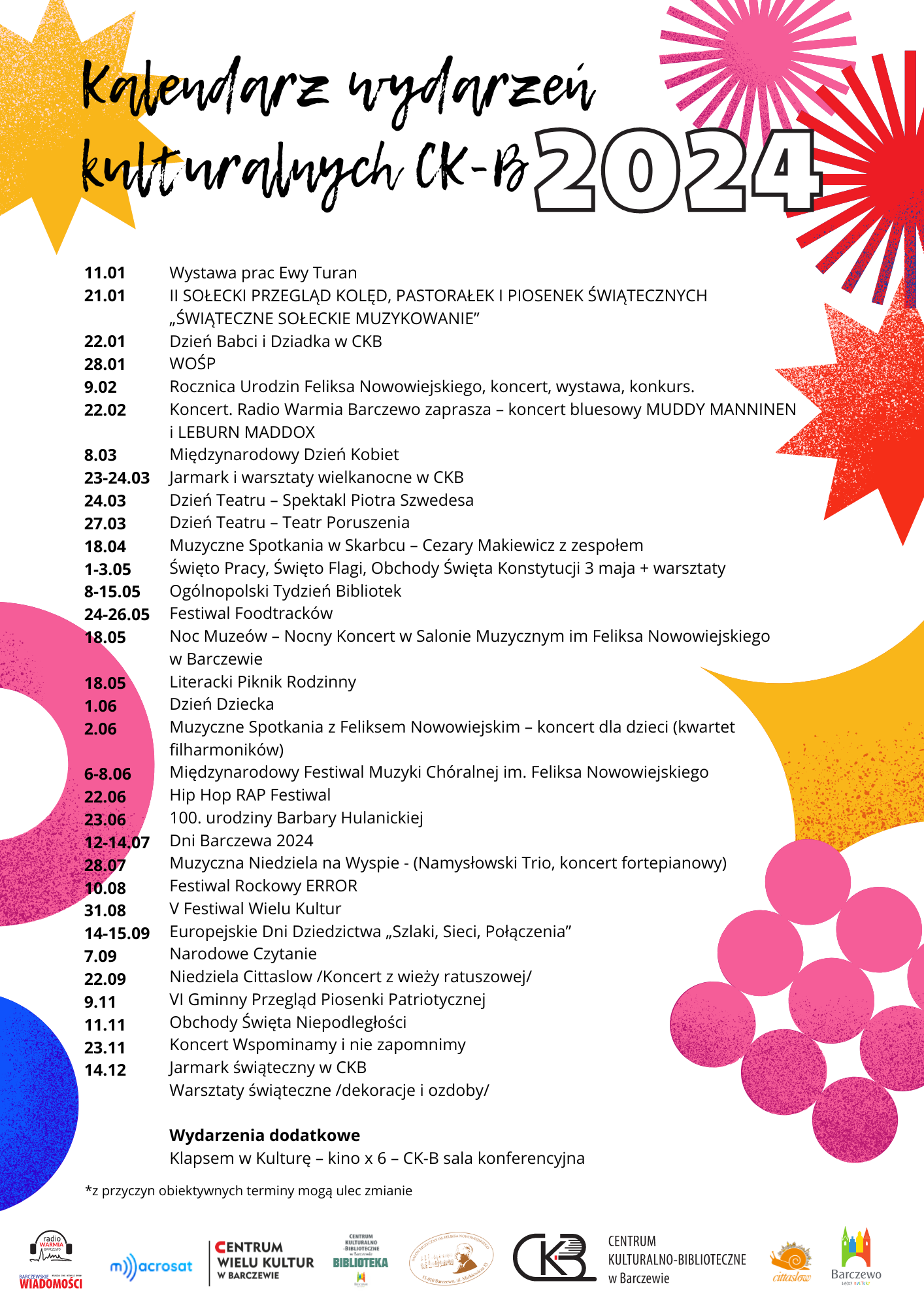 Przypominamy o naszym kalendarzu wydarzeń :)