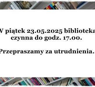 Skrócone godziny pracy biblioteki