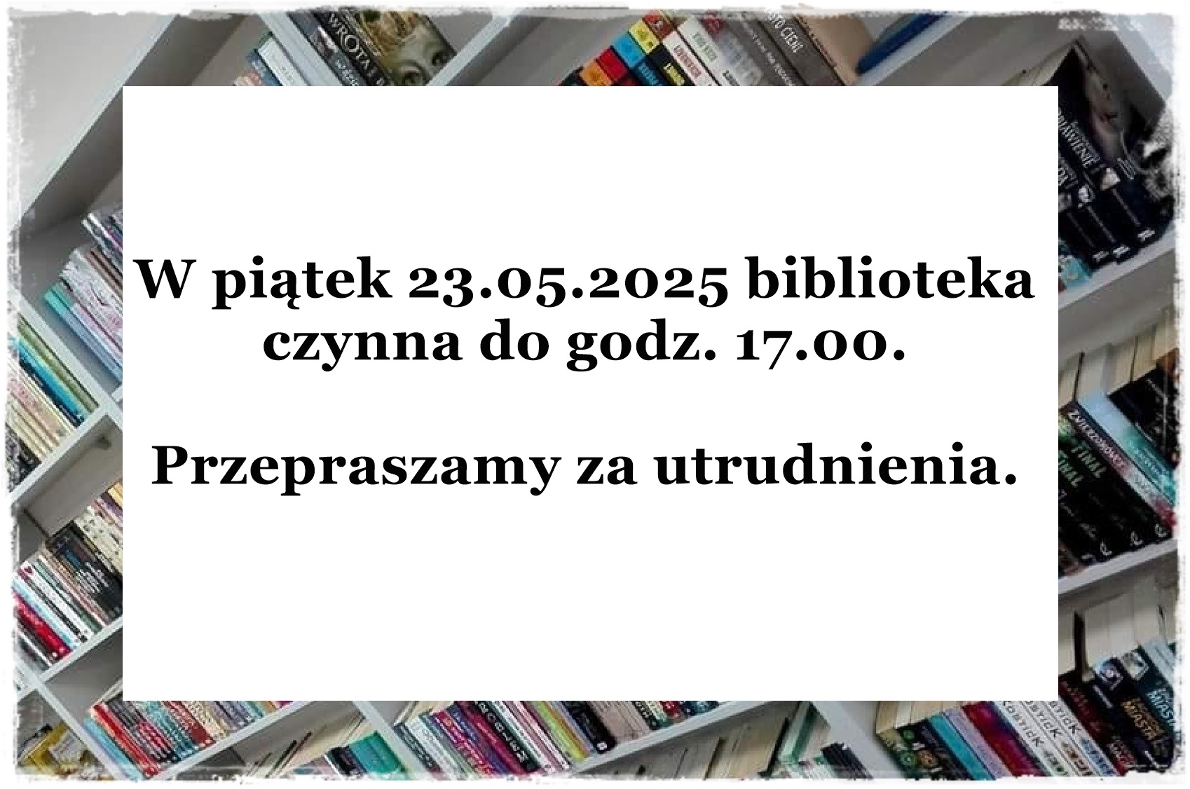 Skrócone godziny pracy biblioteki