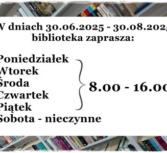 Wakacyjne godziny pracy biblioteki
