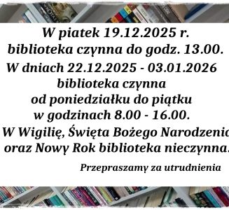 Zmiana godzin pracy biblioteki