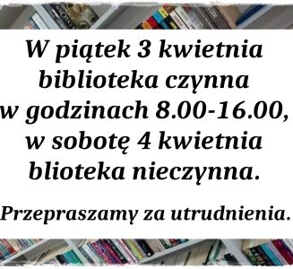 Zmiany godzin pracy biblioteki