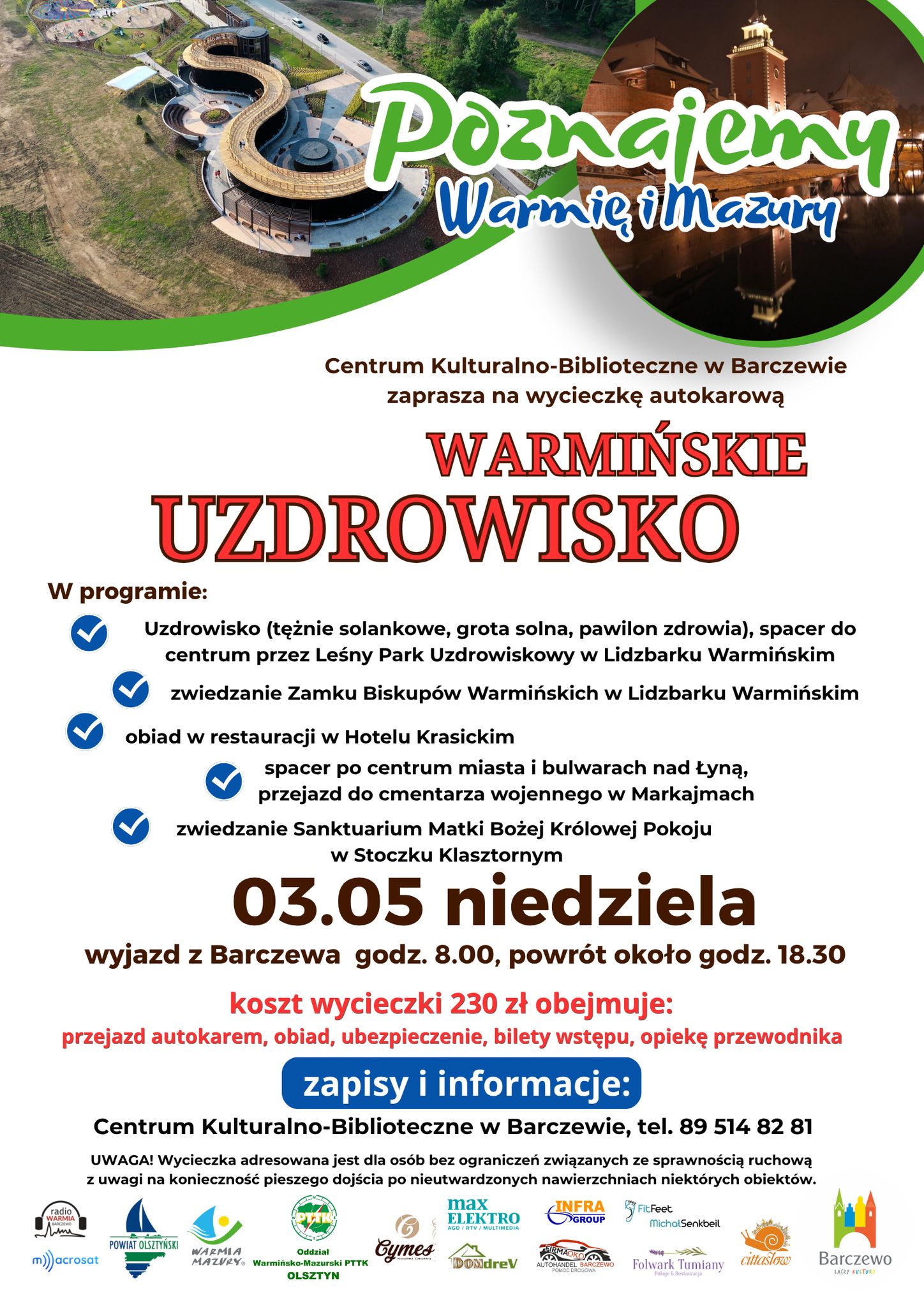 Poznajemy Warmię i Mazury – wycieczka autokarowa „Warmińskie uzdrowisko”